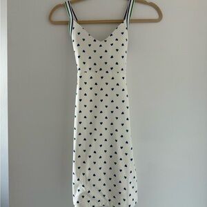 Tory Sport White Tennis Dress with green and blue heart pattern